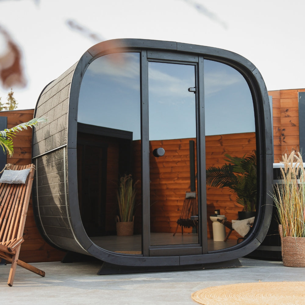 Leil Saunas Black Cube Classic 4-Person Outdoor Sauna