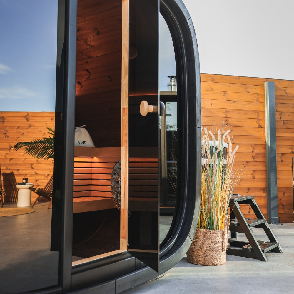 Leil Saunas Black Cube Classic 4-Person Outdoor Sauna