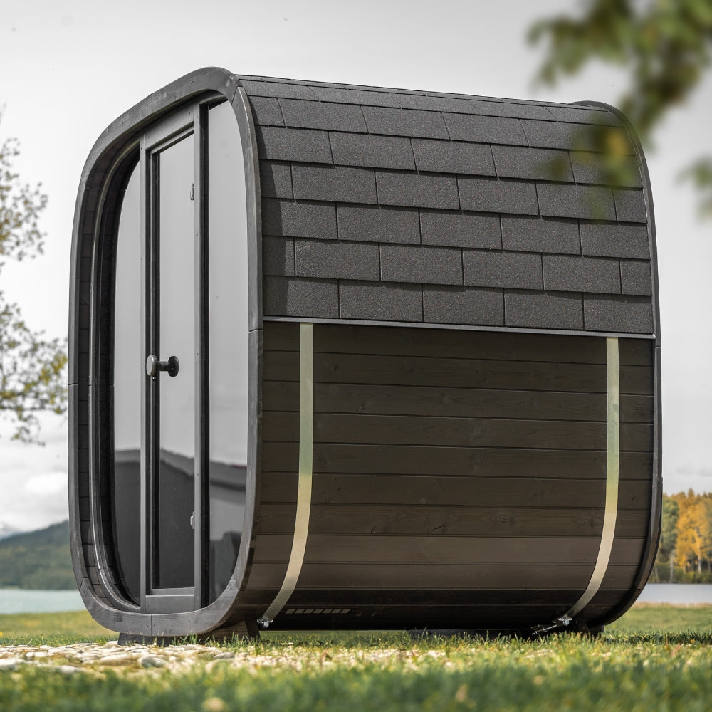 Leil Saunas Black Cube Classic 4-Person Outdoor Sauna