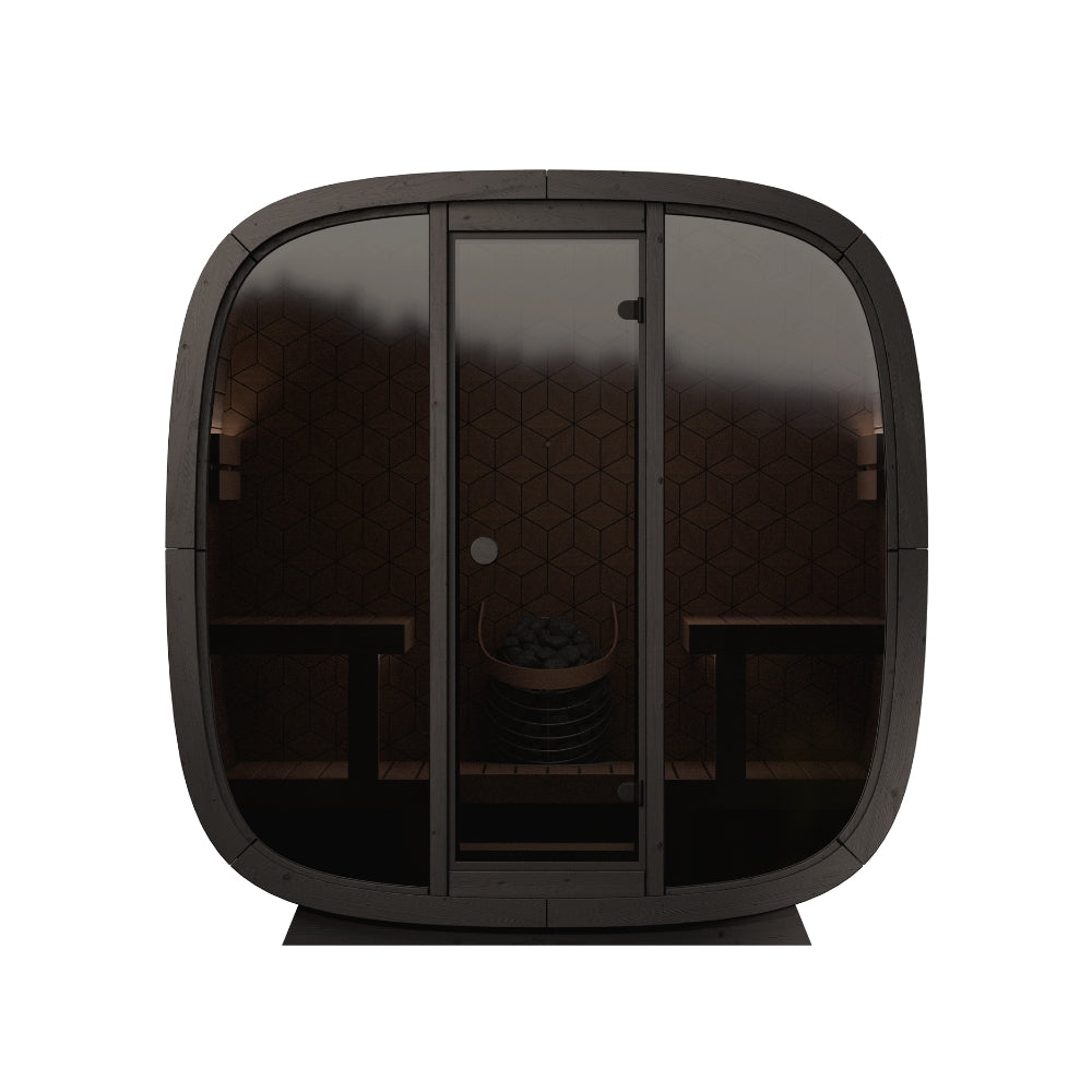 Leil Saunas Black Cube Premium 4-Person Outdoor Sauna