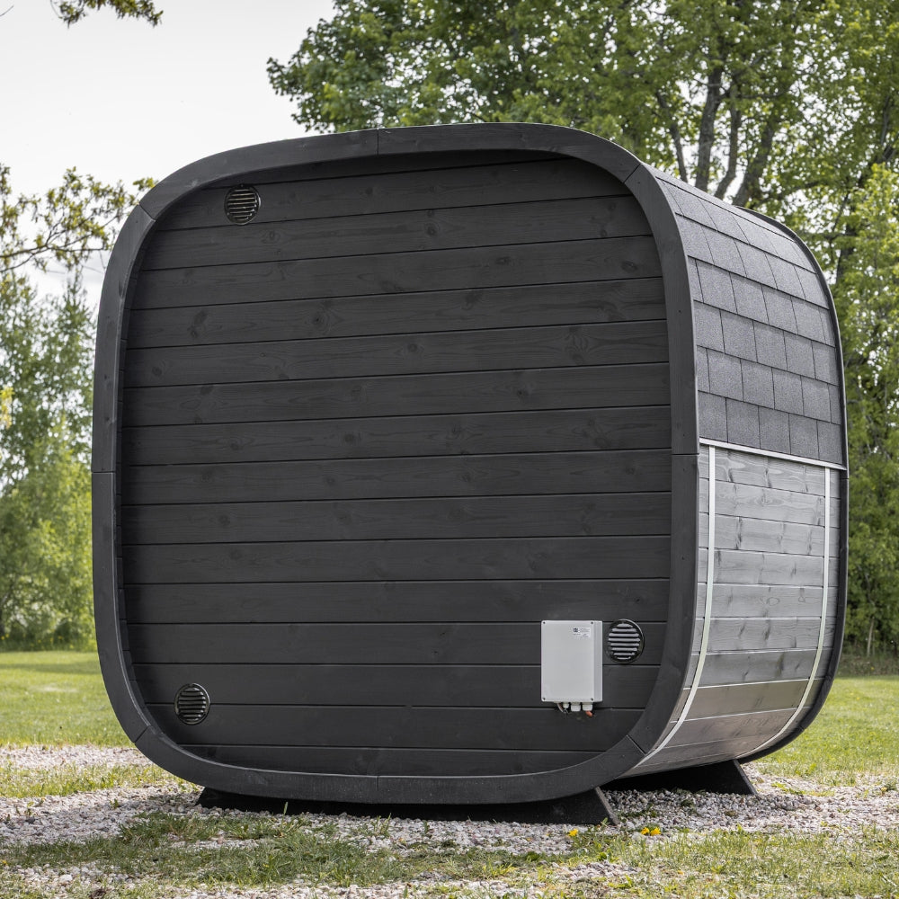Leil Saunas Black Cube Classic 4-Person Outdoor Sauna