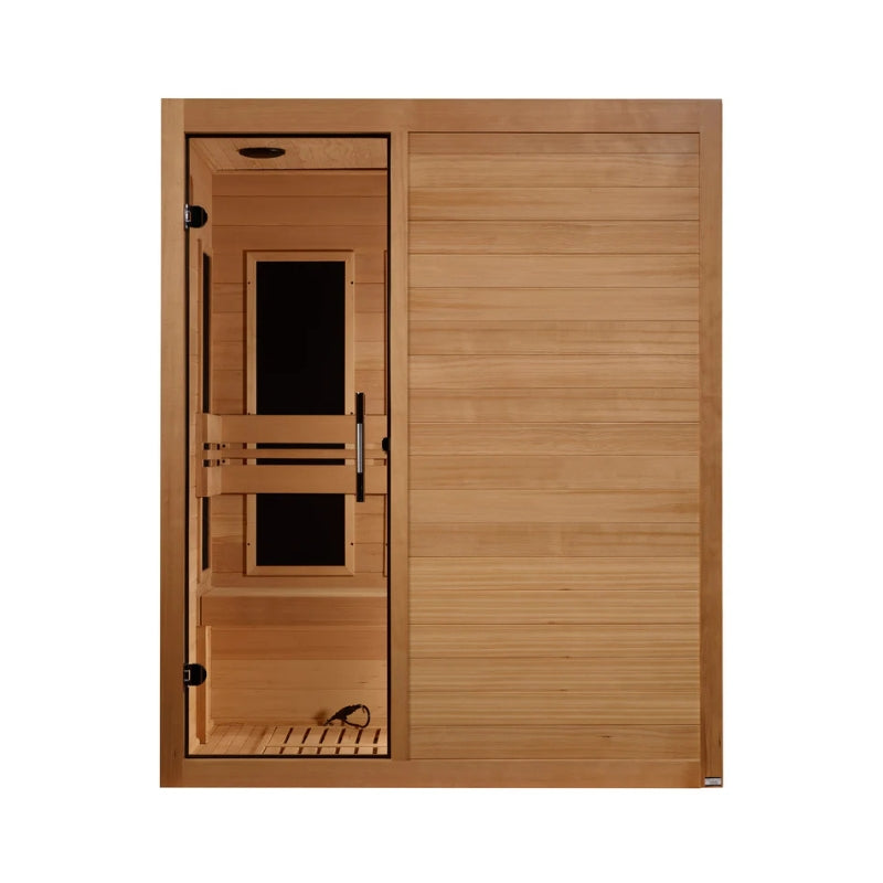 Golden Designs Maxxus S-Line 3-Person Ultra Low EMF FAR Infrared Sauna with Canadian Hemlock