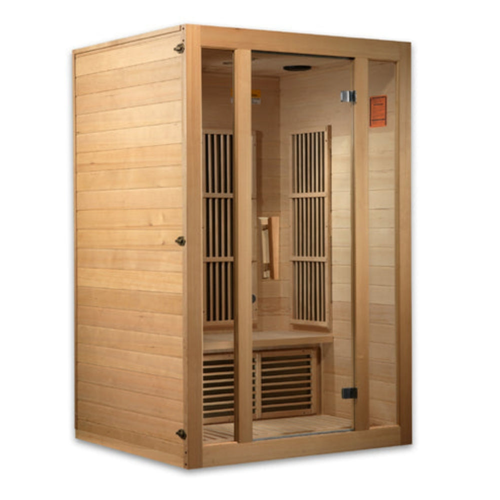 Golden Designs Maxxus "Seattle" 2-Person Near Zero EMF FAR Infrared Carbon Sauna with Canadian Hemlock | MX-J206-01-ZF