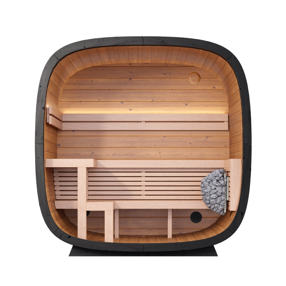 Leil Saunas Black Cube Classic 4-Person Outdoor Sauna