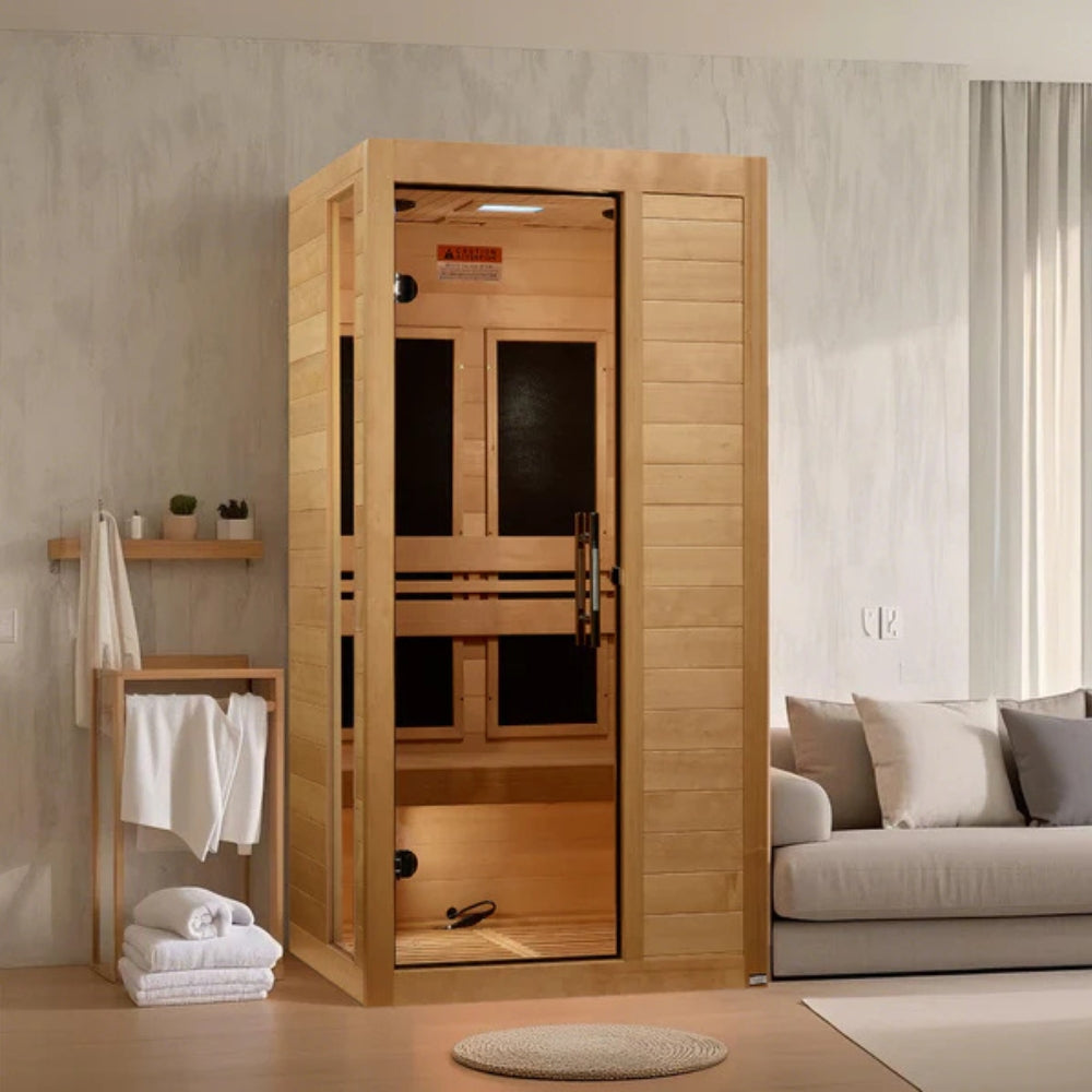 Golden Designs Veneto Elite 1-2 Person Ultra Low EMF FAR Infrared Sauna with Canadian Hemlock