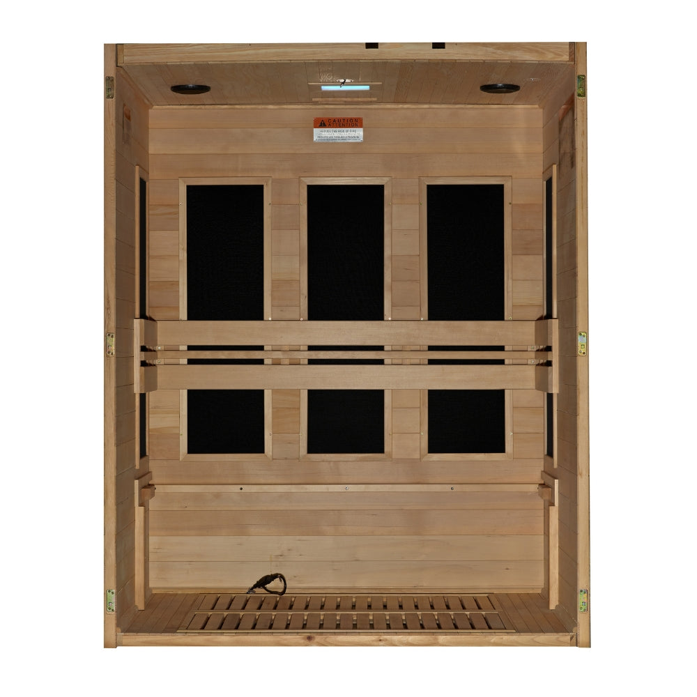 Golden Designs Maxxus S-Line 3-Person Low EMF FAR Infrared Sauna with Canadian Hemlock