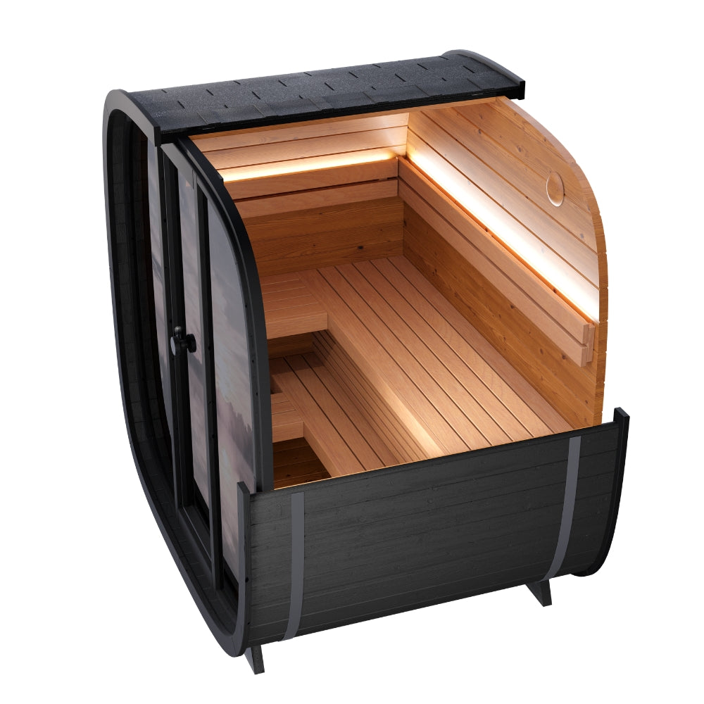 Leil Saunas Black Cube Classic 4-Person Outdoor Sauna