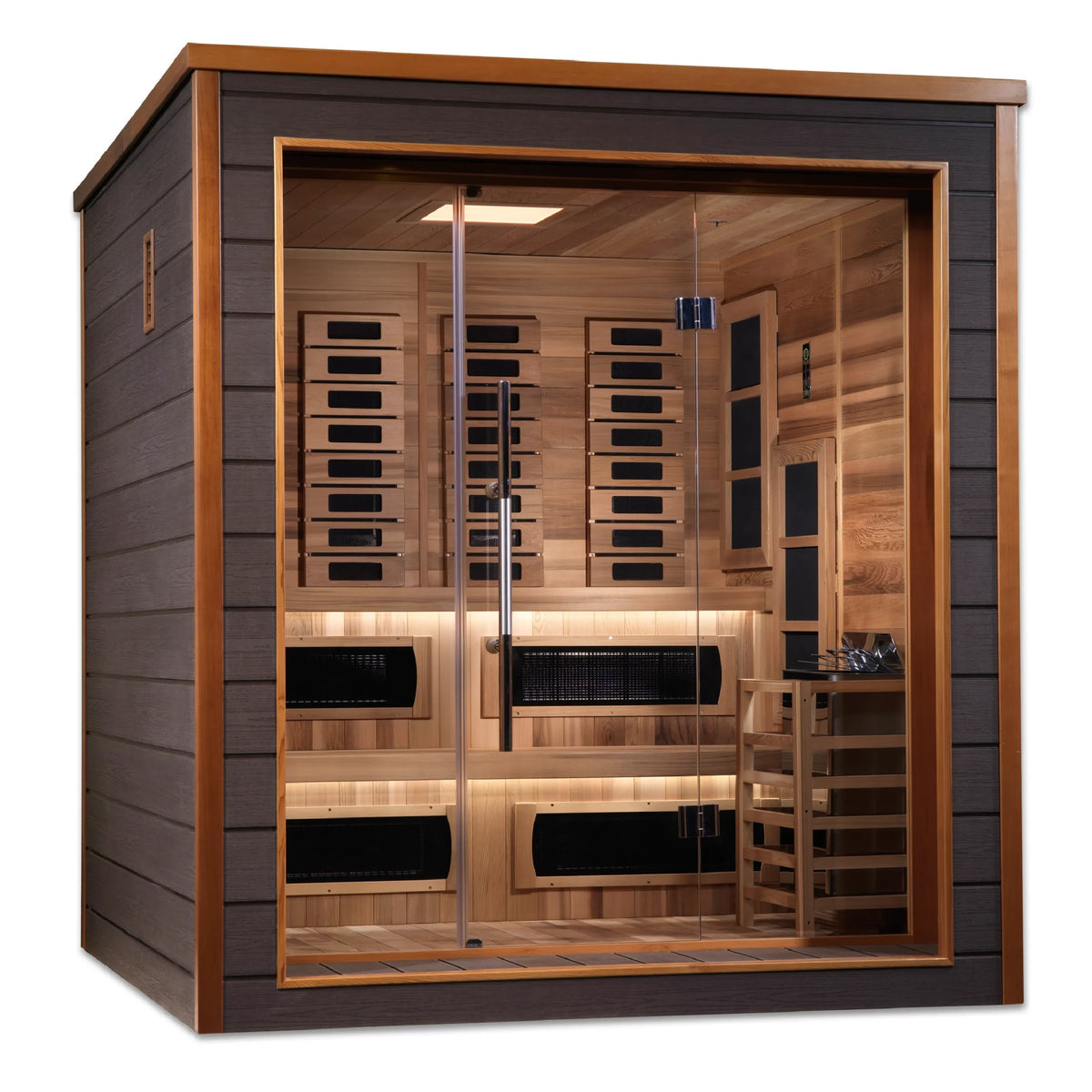 Golden Designs Karlstad PureTech 6-Person Full Spectrum Hybrid Sauna in Red Cedar Wood-Sauna-Golden Designs-Nordica Sauna