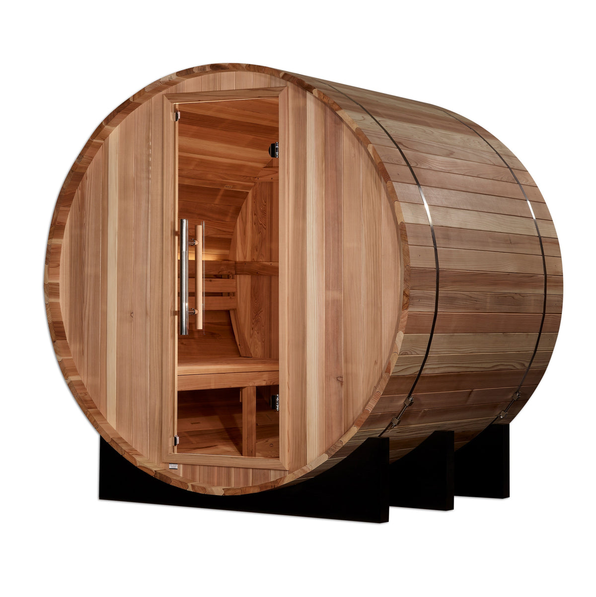 Golden Designs St. Moritz 2-Person Outdoor Barrel Steam Sauna in Pacific Cedar Wood-Sauna-Golden Designs-Nordica Sauna