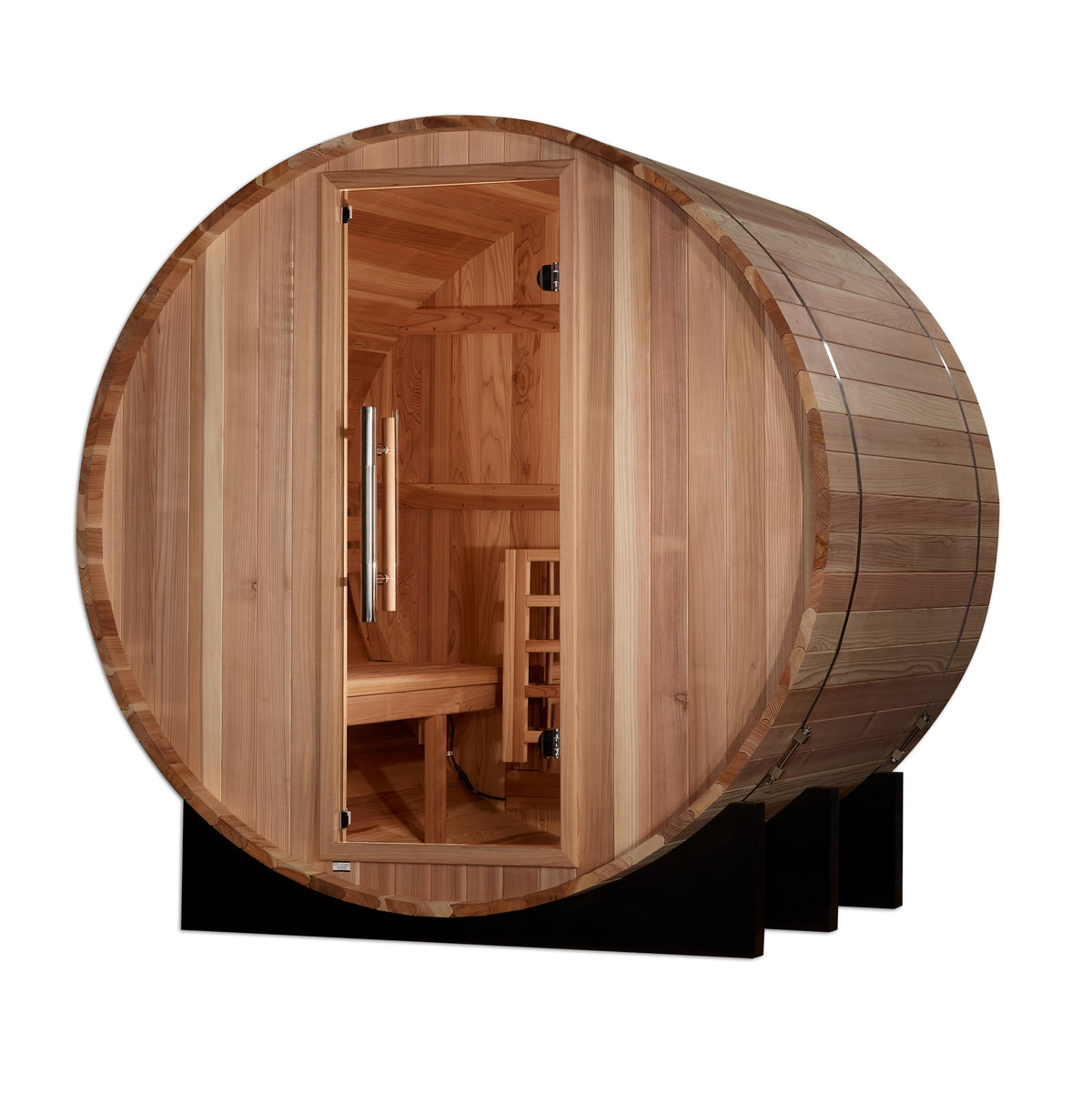 Golden Designs St. Moritz 2-Person Outdoor Barrel Steam Sauna in Pacific Cedar Wood-Sauna-Golden Designs-Nordica Sauna