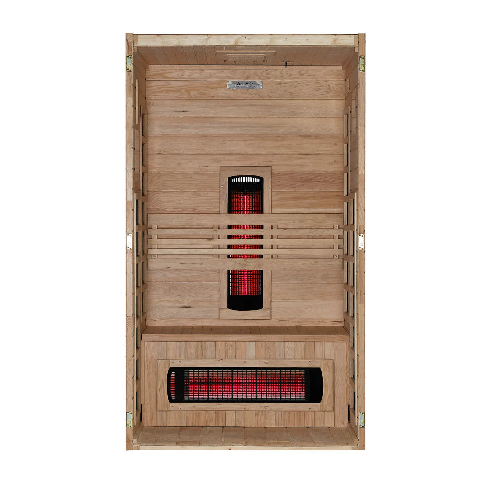 Golden Designs Dynamic Santorini 1-2 Person Full Spectrum Near Zero EMF FAR Infrared Sauna | DYN-6009-03 FS
