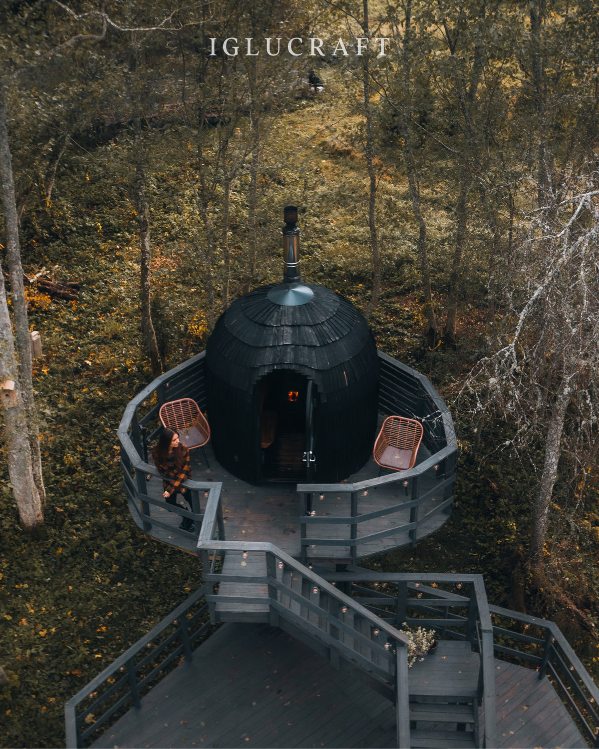 Iglucraft Single Iglusauna 4-Person Fully Assembled Outdoor Sauna