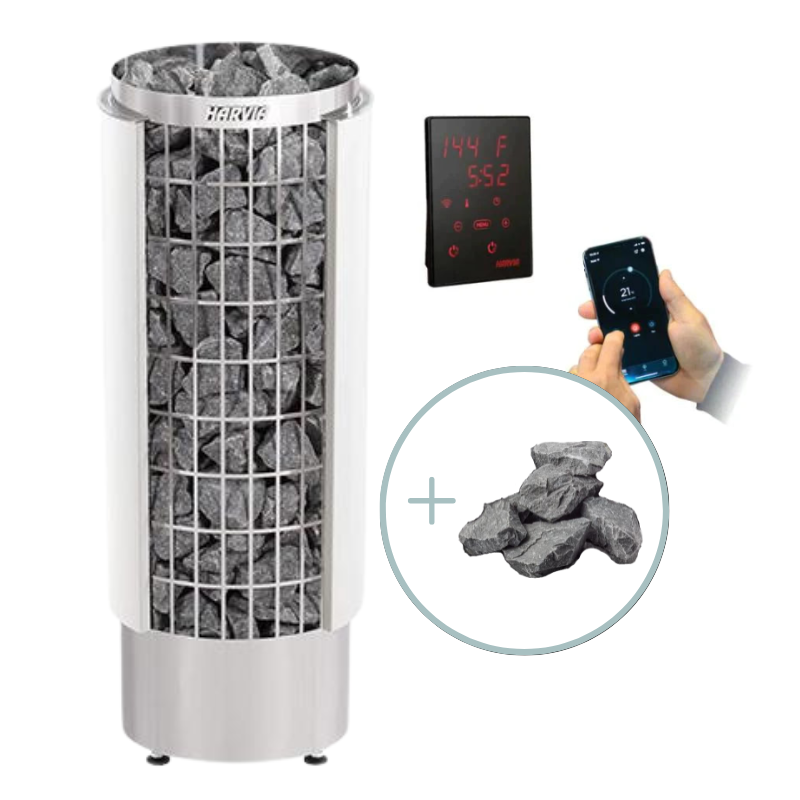 Harvia Cilindro PC110E Sauna Heater Package-Sauna Heater-Harvia-Standard Xenio CX45-