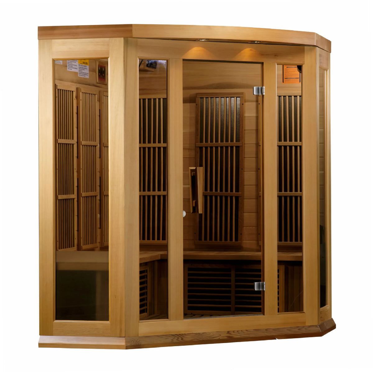 Golden Designs Maxxus Avignon 3-Person Corner Near Zero EMF FAR Infrared Sauna with Canadian Red Cedar | MX-K356-01-ZF CED