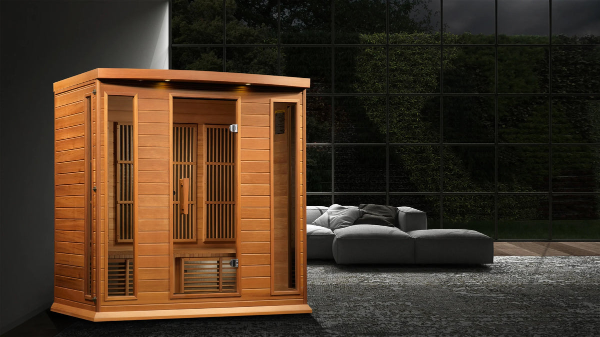 Golden Designs Maxxus 4-Person Low EMF FAR Infrared Sauna Canadian Red Cedar | MX-K406-01 CED