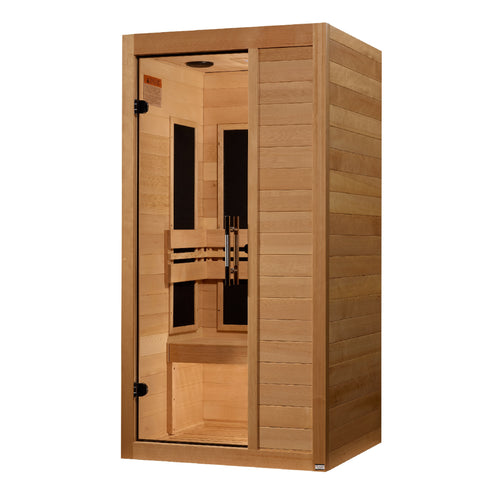 Golden Designs Maxxus S-Line 1-Person Low EMF FAR Infrared Sauna with Canadian Hemlock