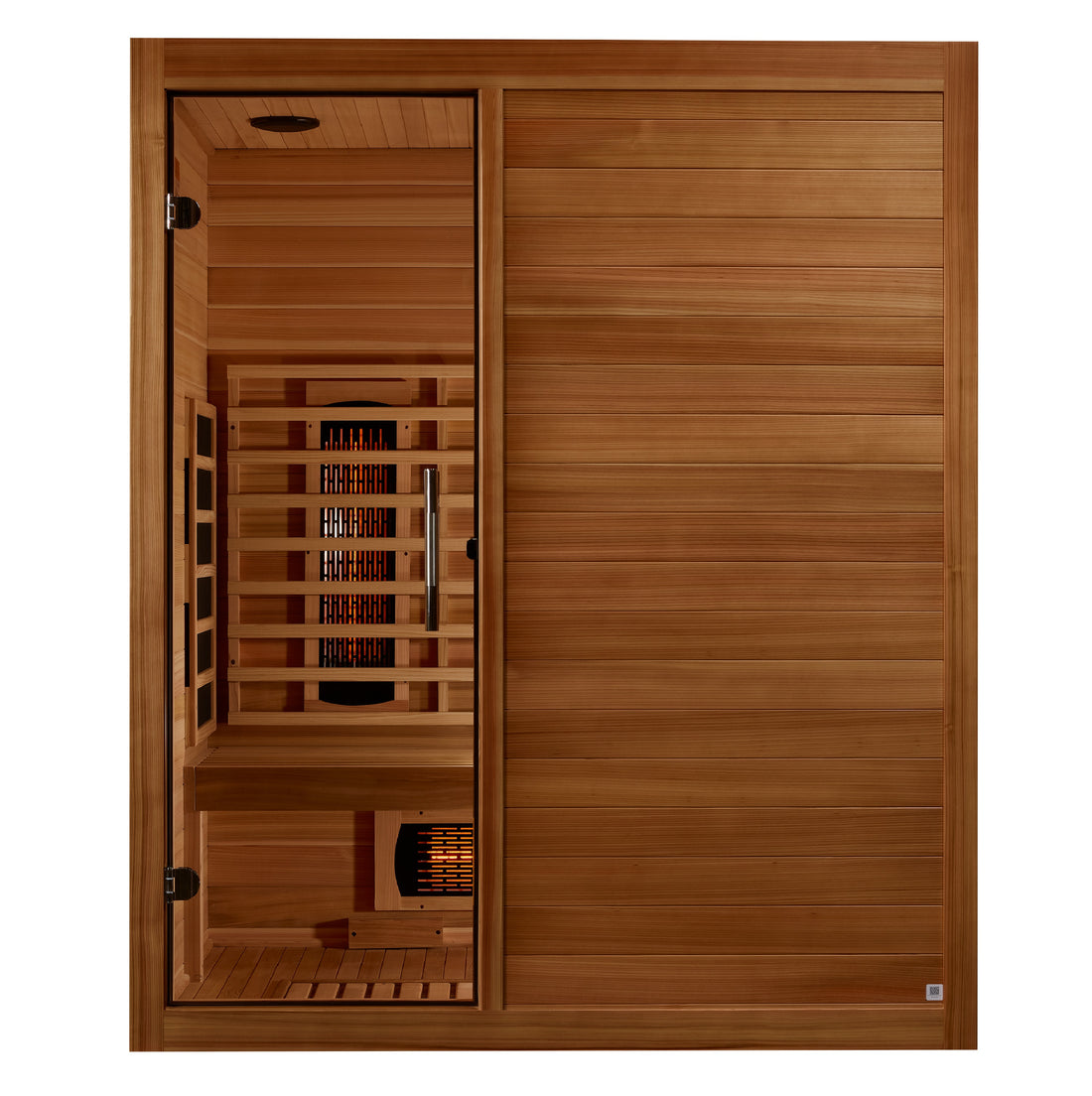 Golden Designs Maxxus S-Line 3-Person Full Spectrum Infrared Sauna with Canadian Hemlock