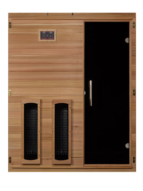 Golden Designs Maxxus S-Line 3-Person Full Spectrum Infrared Sauna with Canadian Hemlock