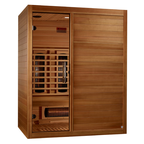 Golden Designs Maxxus S-Line 3-Person Full Spectrum Infrared Sauna with Canadian Hemlock