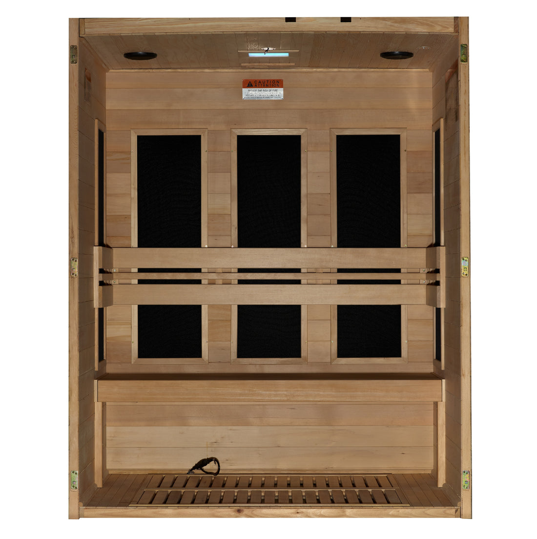 Golden Designs Maxxus S-Line 3-Person Low EMF FAR Infrared Sauna with Canadian Hemlock