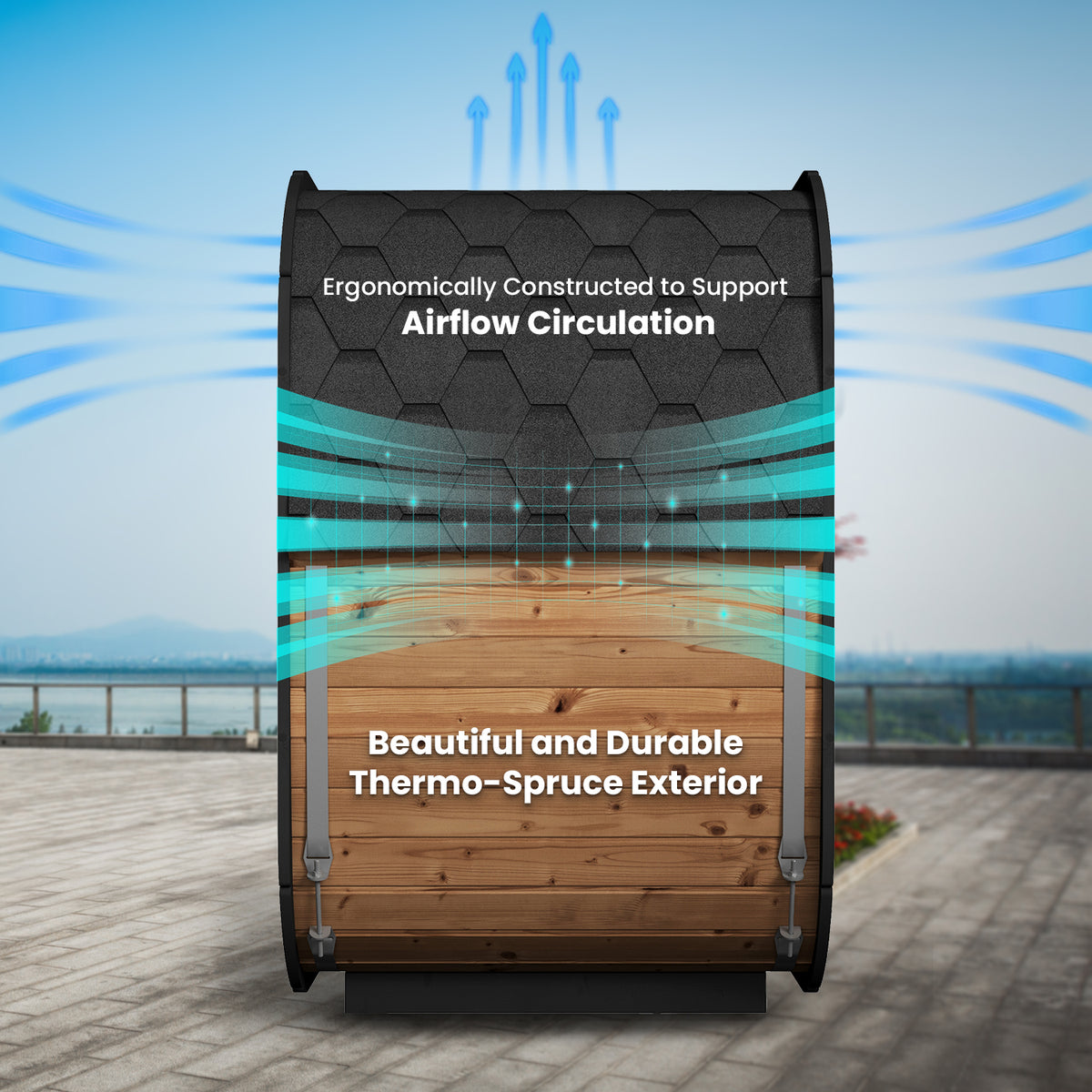 SaunaLife 3-Person Cube-Series Outdoor Home Sauna Kit CL4G