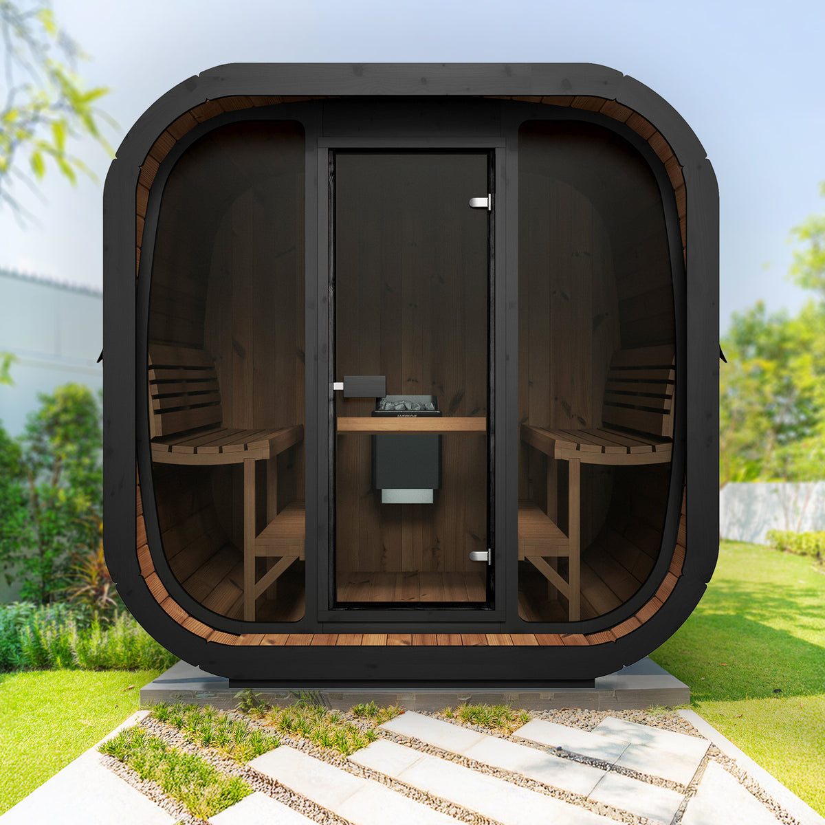 SaunaLife 6-Person Cube-Series Outdoor Home Sauna Kit CL7G