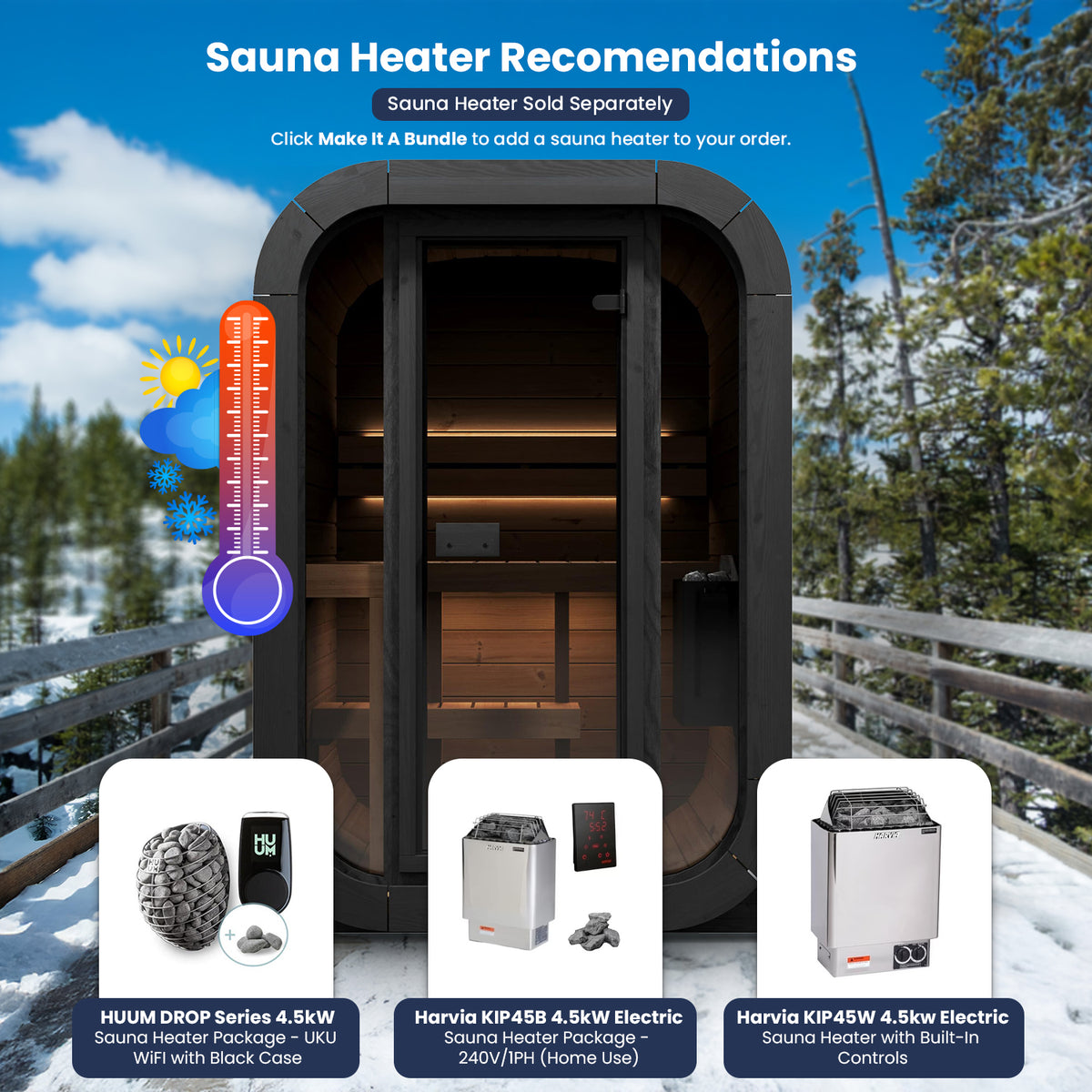 SaunaLife 2-Person Cube-Series Outdoor Home Sauna Kit CL3G