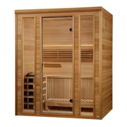 Golden Designs "Andermatt" 3-Person Traditional Steam Sauna – Pacific Premium Clear Cedar-Sauna-Golden Designs-Nordica Sauna