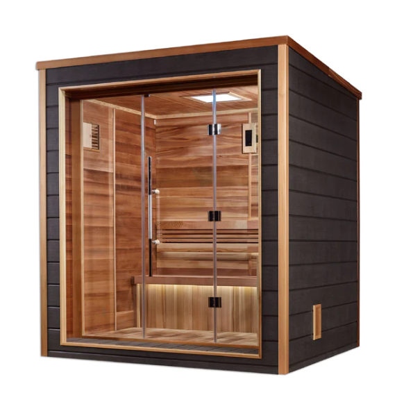 Golden Designs "Drammen" 3 Person Outdoor-Indoor Traditional Steam Sauna | GDI-8203-01-Sauna-Golden Designs-Nordica Sauna