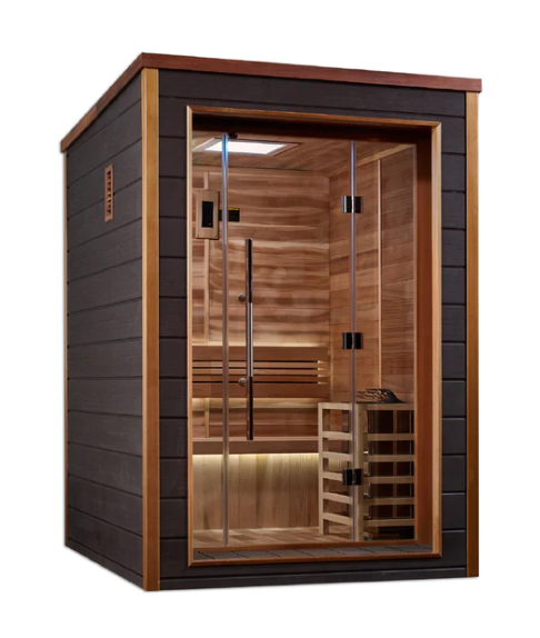 Golden Designs "Narvik" 2 Person Outdoor-Indoor Traditional Steam Sauna | GDI-8202-01-Sauna-Golden Designs-Nordica Sauna