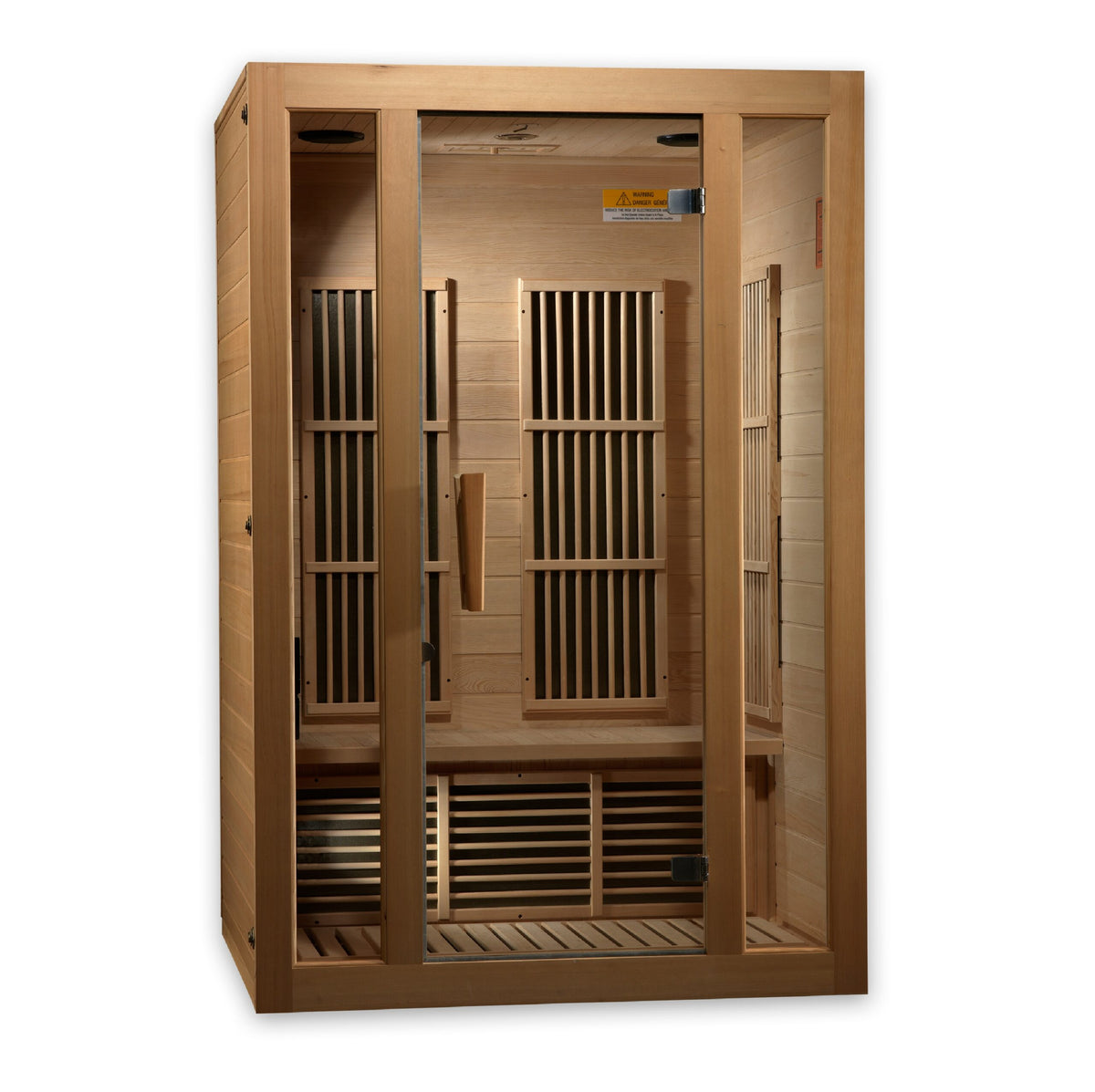 Golden Designs Maxxus "Seattle" 2-Person Near Zero EMF FAR Infrared Carbon Sauna with Canadian Hemlock | MX-J206-01-ZF