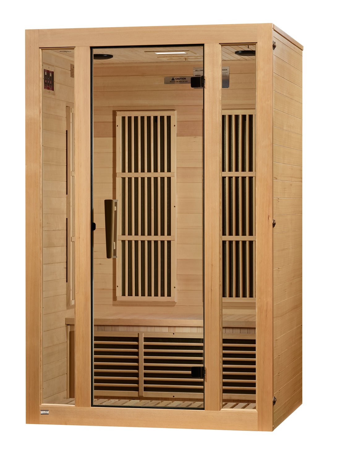 Golden Designs Maxxus Seattle 2-Person Low EMF FAR Infrared Carbon Sauna with Canadian Hemlock | MX-J206-01
