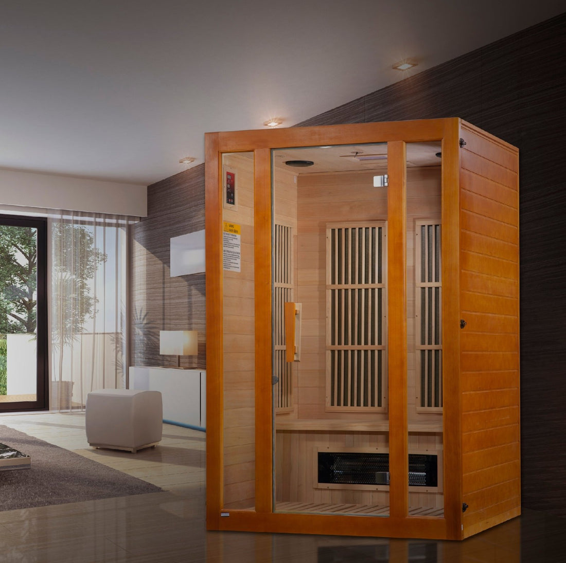 Golden Designs Aspen Maxxus 2-Person Low EMF FAR Infrared Sauna with Hemlock Wood-Sauna-Golden Designs-Nordica Sauna
