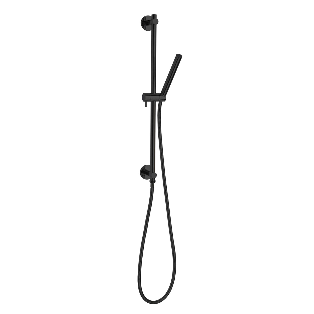 ThermaSol Shower Rail, Hose, and Wand Round-Steam Shower Controls & Accessories-ThermaSol-Matte Black-Nordica Sauna