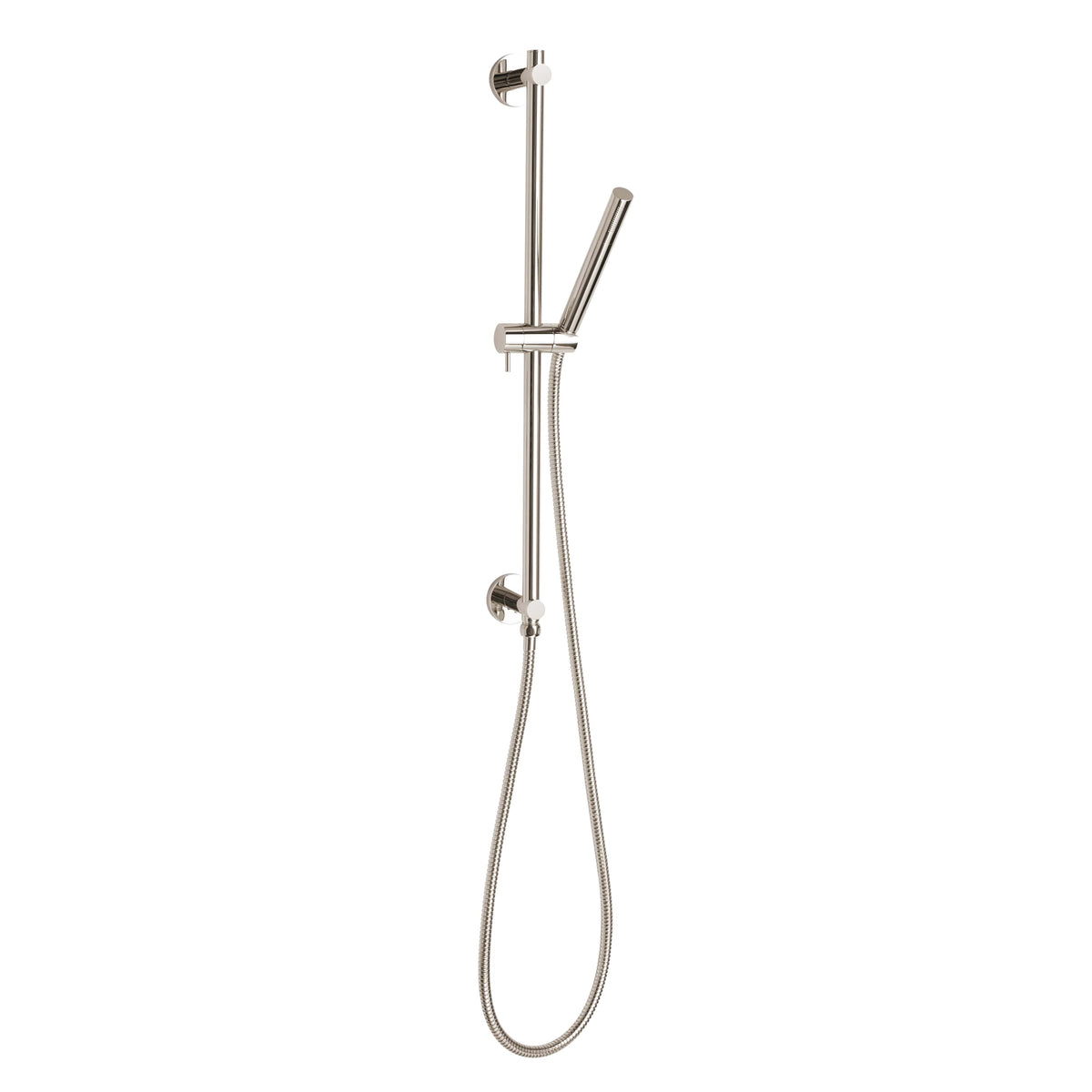 ThermaSol Shower Rail, Hose, and Wand Round-Steam Shower Controls & Accessories-ThermaSol-Polished Nickel-Nordica Sauna