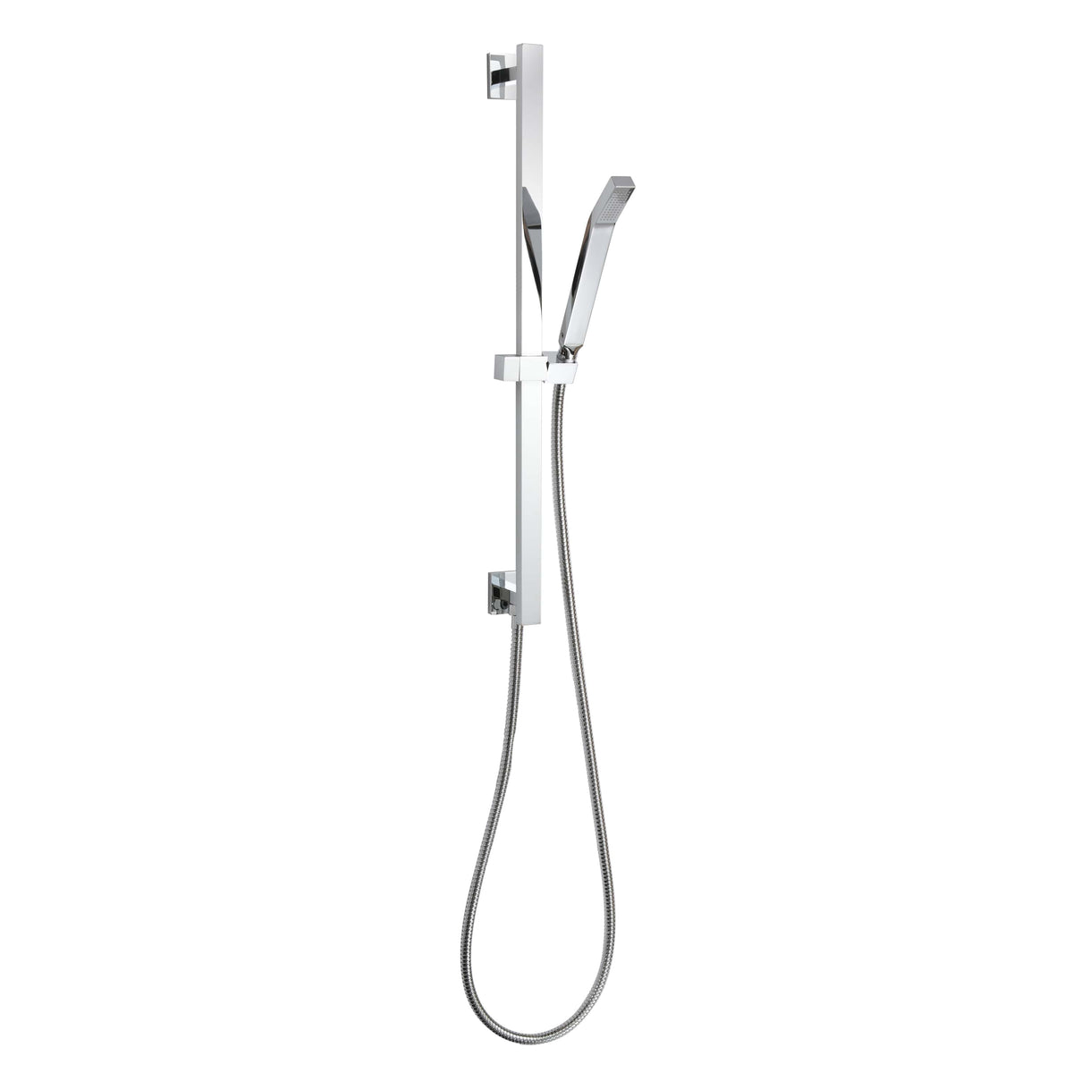 ThermaSol Shower Rail, Hose, and Wand Square-Steam Shower Controls & Accessories-ThermaSol-Polished Chrome-Nordica Sauna