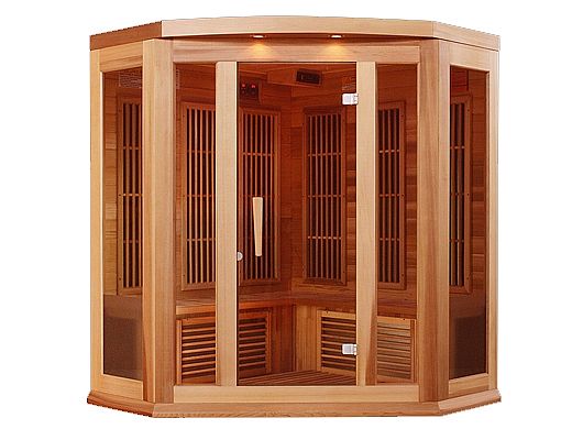 Golden Designs Maxxus 3-Person Corner FAR Infrared Sauna Carbon Low EMF with Canadian Red Cedar | MX-K356-01 CED-Sauna-Golden Designs-Nordica Sauna