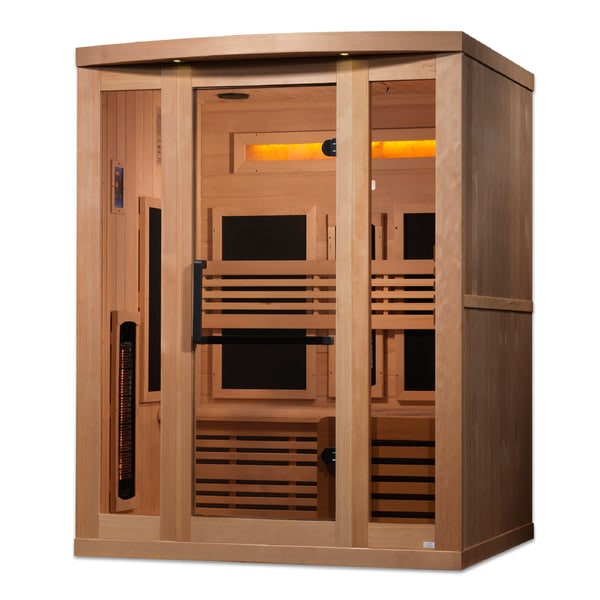 Golden Designs 3-Person Full Spectrum PureTech™ Near Zero EMF FAR Infrared Sauna with Himalayan Salt Bar & Canadian Hemlock | GDI-8230-01-Sauna-Golden Designs-Nordica Sauna