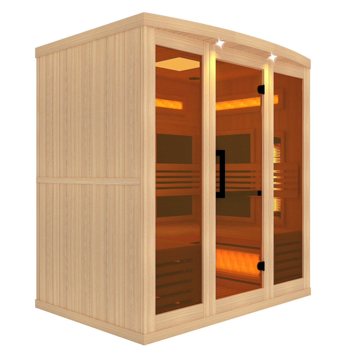 Golden Designs "Reserve Edition" 6-Person Full Spectrum PureTech™ Near Zero EMF FAR Infrared Sauna with Himalayan Salt Bar & Canadian Hemlock | GDI-8260-01-Sauna-Golden Designs-Nordica Sauna