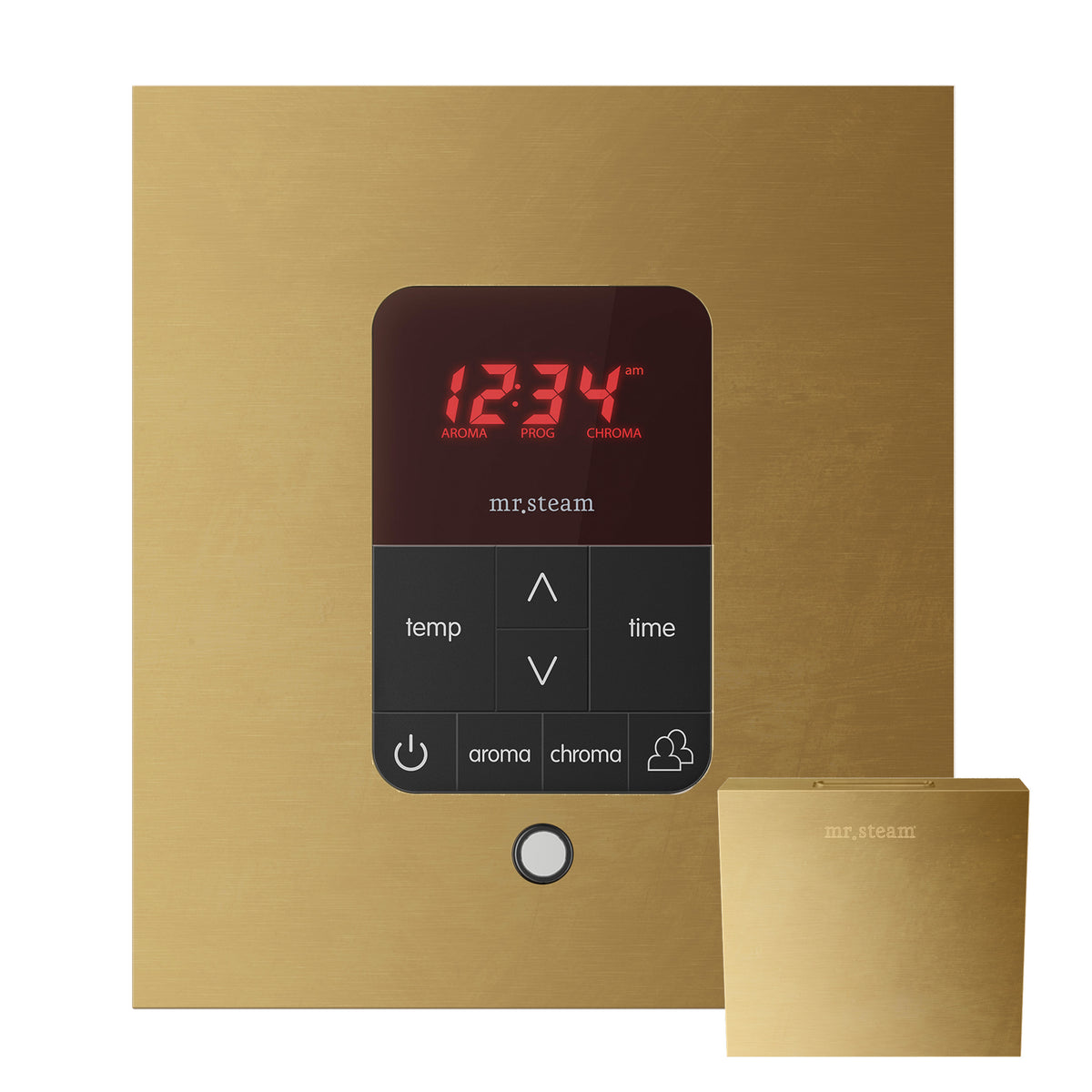 Mr. Steam iTempoPlus® Square Steam Shower Control-Steam Generator Controls-Mr. Steam-Polished Brass-Nordica Sauna