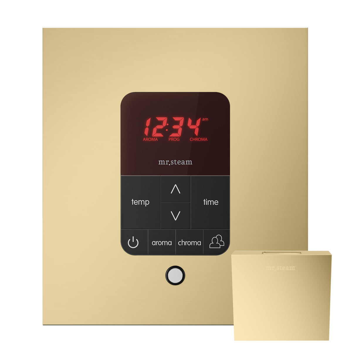 Mr. Steam iTempoPlus® Square Steam Shower Control-Steam Generator Controls-Mr. Steam-Satin Brass-Nordica Sauna