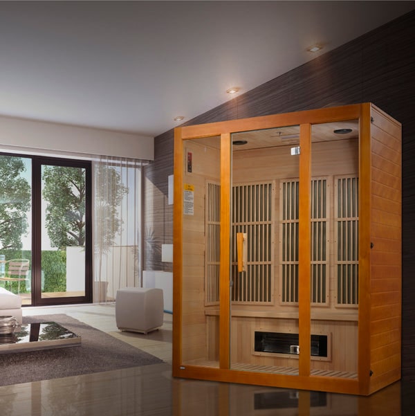 Golden Designs Maxxus "Alpine" Dual Tech 3-Person Low EMF FAR Infrared Sauna with Canadian Hemlock | MX-J306-02S-Sauna-Golden Designs-Nordica Sauna