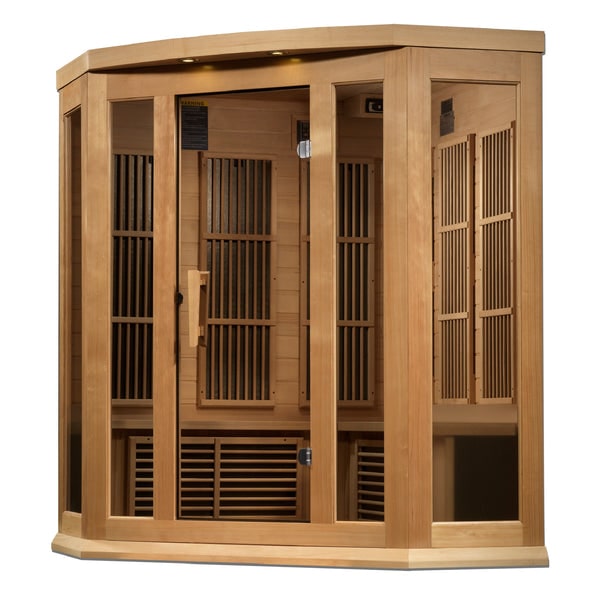 Golden Designs Maxxus "Chaumont Edition" 3-Person Corner Near Zero EMF FAR Infrared Sauna with Canadian Hemlock | MX-K356-01-ZF-Sauna-Golden Designs-Nordica Sauna