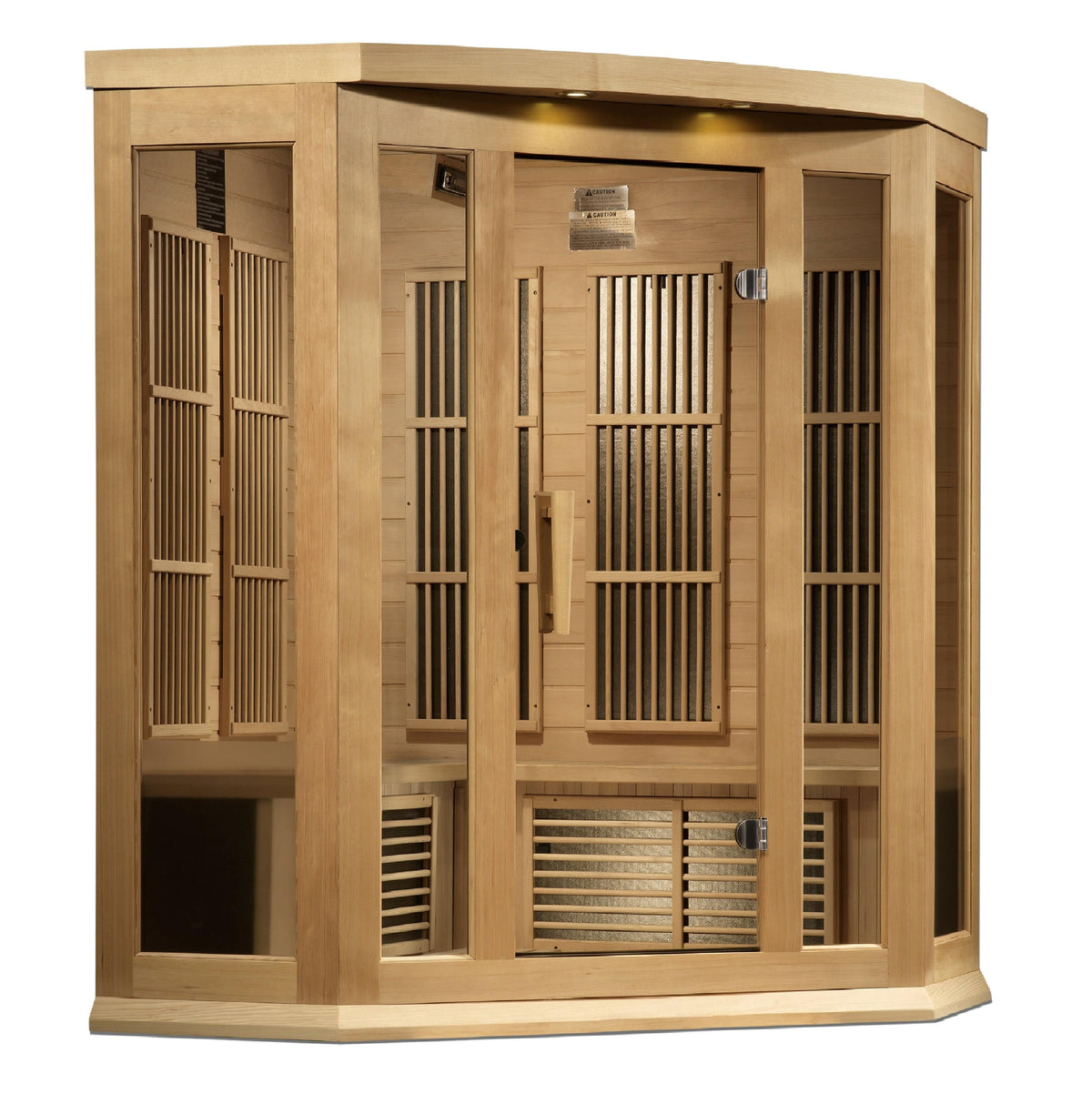 Golden Designs Maxxus "Chaumont Edition" 3-Person Corner Near Zero EMF FAR Infrared Sauna with Canadian Hemlock | MX-K356-01-ZF-Sauna-Golden Designs-Nordica Sauna