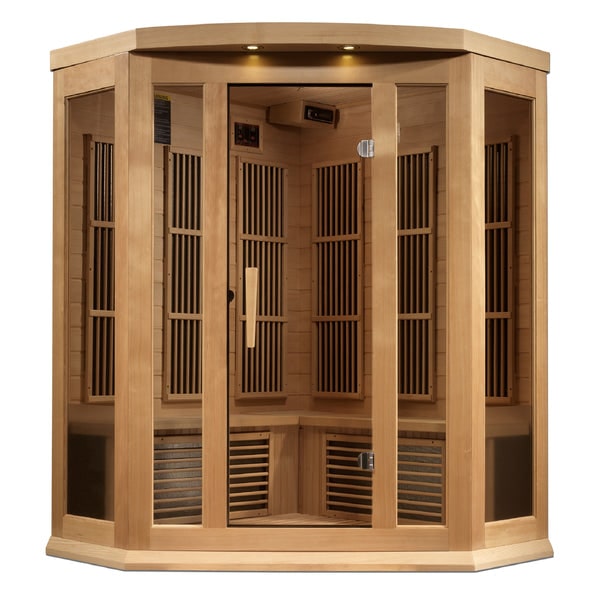 Golden Designs Maxxus "Chaumont Edition" 3-Person Corner Near Zero EMF FAR Infrared Sauna with Canadian Hemlock | MX-K356-01-ZF-Sauna-Golden Designs-Nordica Sauna