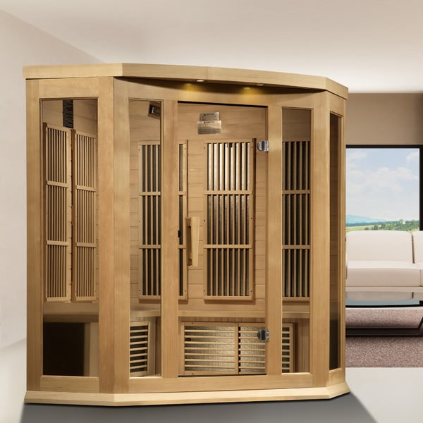 Golden Designs Maxxus "Chaumont Edition" 3-Person Corner Near Zero EMF FAR Infrared Sauna with Canadian Hemlock | MX-K356-01-ZF-Sauna-Golden Designs-Nordica Sauna