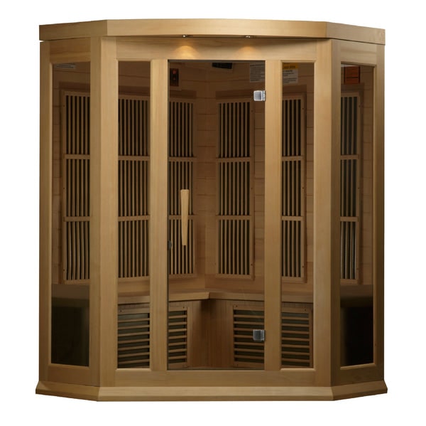 Golden Designs Maxxus 3-Person Corner FAR Infrared Sauna Carbon Low EMF with Canadian Hemlock | MX-K356-01-Sauna-Golden Designs-Nordica Sauna