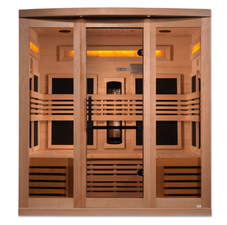Golden Designs "Reserve Edition" 6-Person Full Spectrum PureTech™ Near Zero EMF FAR Infrared Sauna with Himalayan Salt Bar & Canadian Hemlock | GDI-8260-01-Sauna-Golden Designs-Nordica Sauna