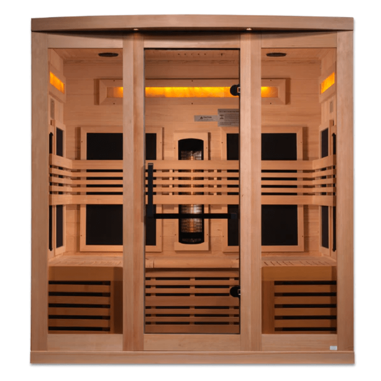 Golden Designs "Reserve Edition" 6-Person Full Spectrum PureTech™ Near Zero EMF FAR Infrared Sauna with Himalayan Salt Bar & Canadian Hemlock | GDI-8260-01-Sauna-Golden Designs-Nordica Sauna