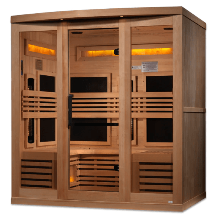 Golden Designs "Reserve Edition" 6-Person Full Spectrum PureTech™ Near Zero EMF FAR Infrared Sauna with Himalayan Salt Bar & Canadian Hemlock | GDI-8260-01-Sauna-Golden Designs-Nordica Sauna